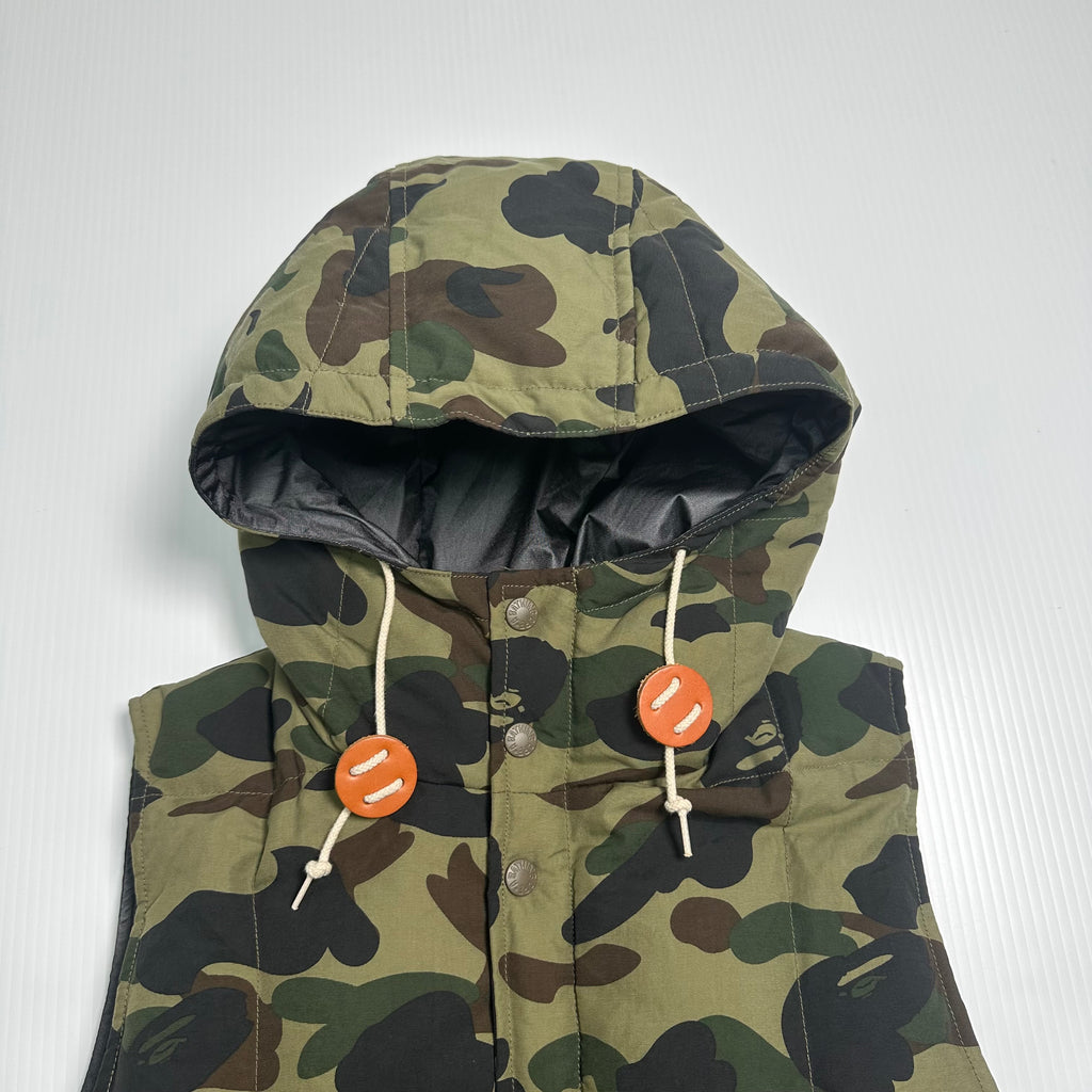 A Bathing Ape Camo Puffer Vest L