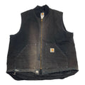 Carhartt Distressed Black Denim Vest XXL