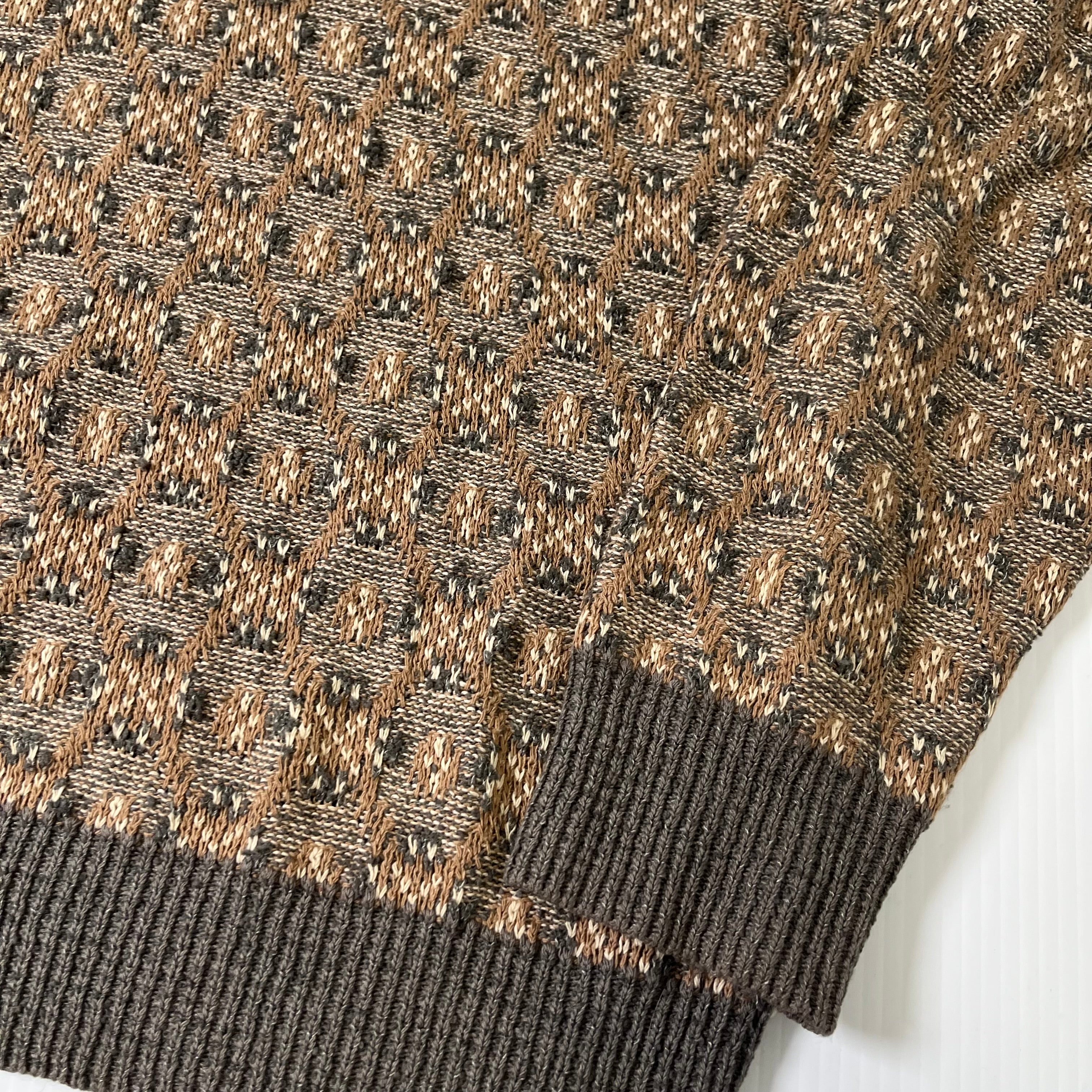 Vintage Geoffrey Beene Pattern Knit Sweater XL