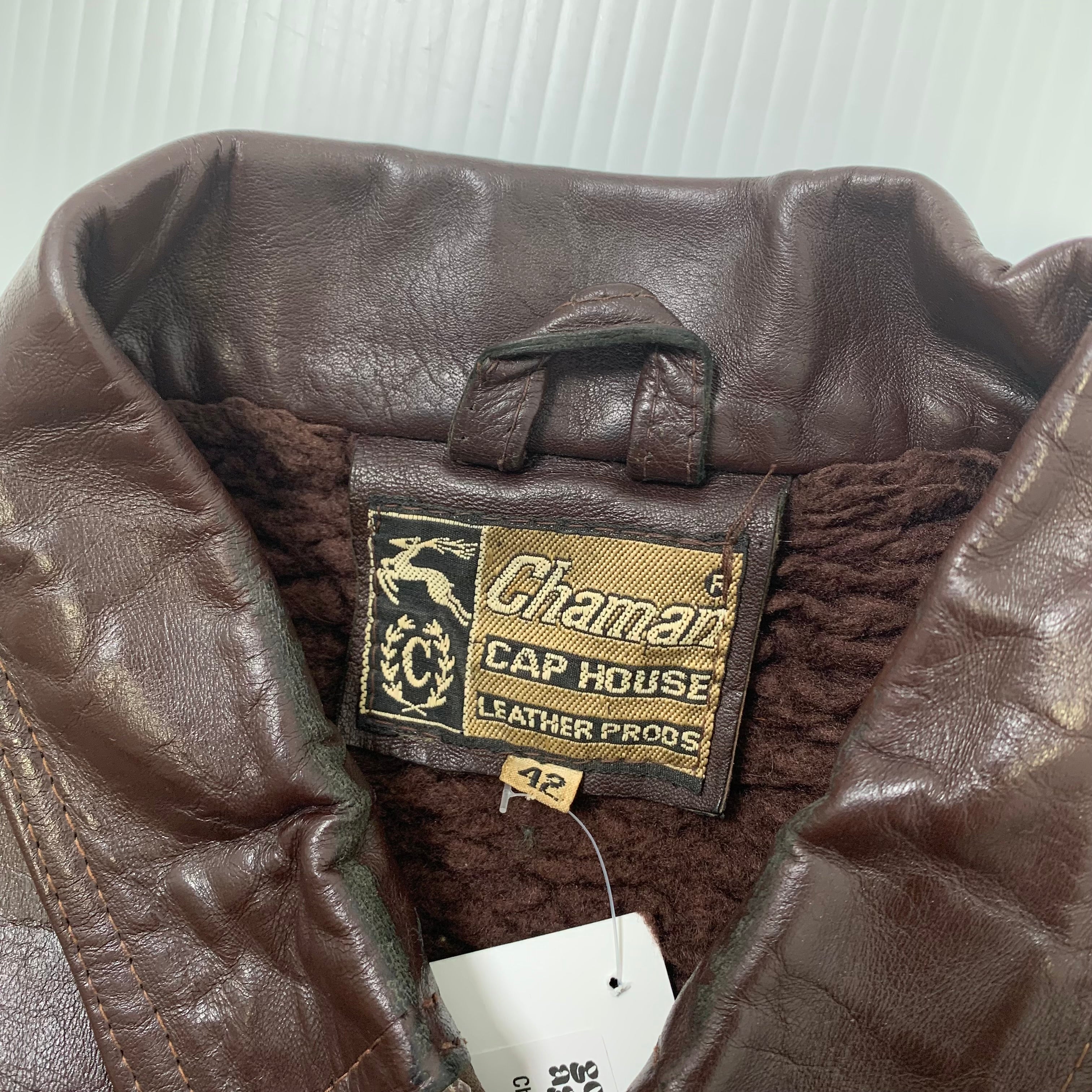 Vintage Chaman Sherpa Lined Leather Jacket M