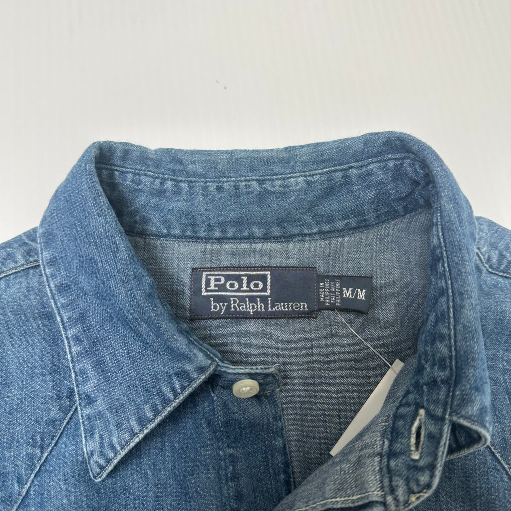 Vintage Polo Ralph Lauren Cropped Denim Button Up M
