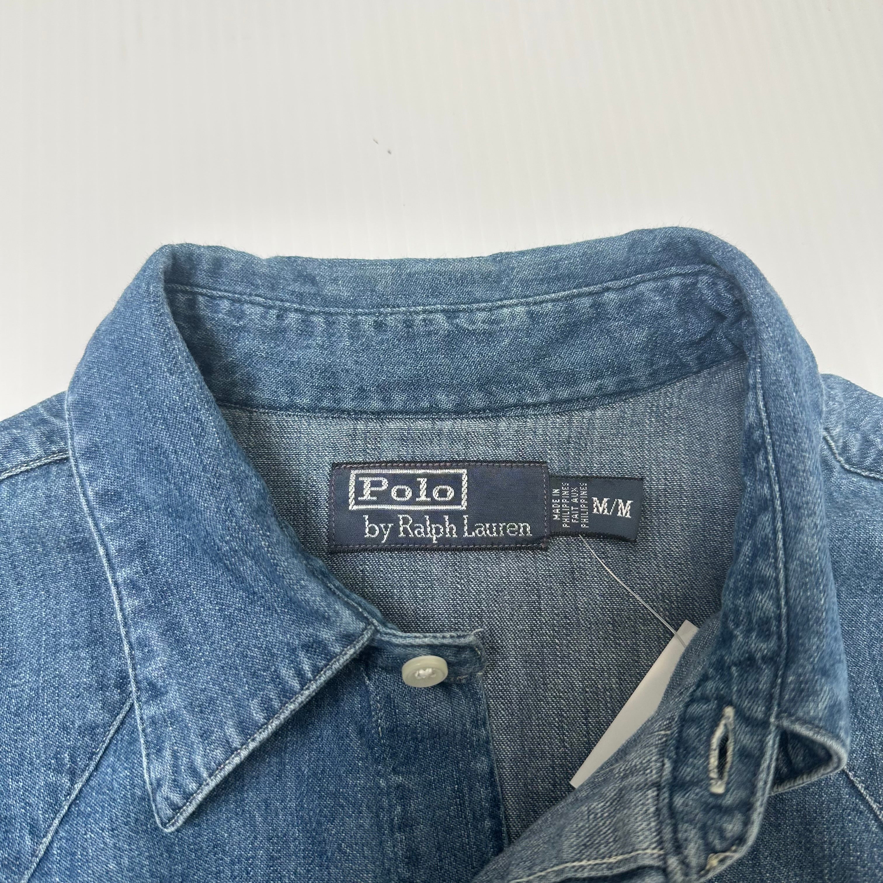 Vintage Polo Ralph Lauren Cropped Denim Button Up M