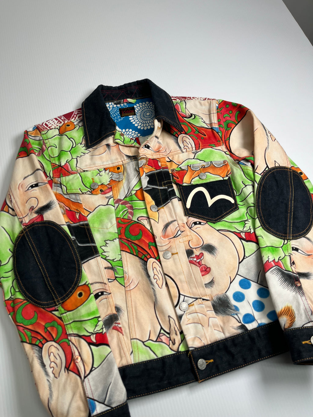 Evisu Faces AOP Denim Jacket M