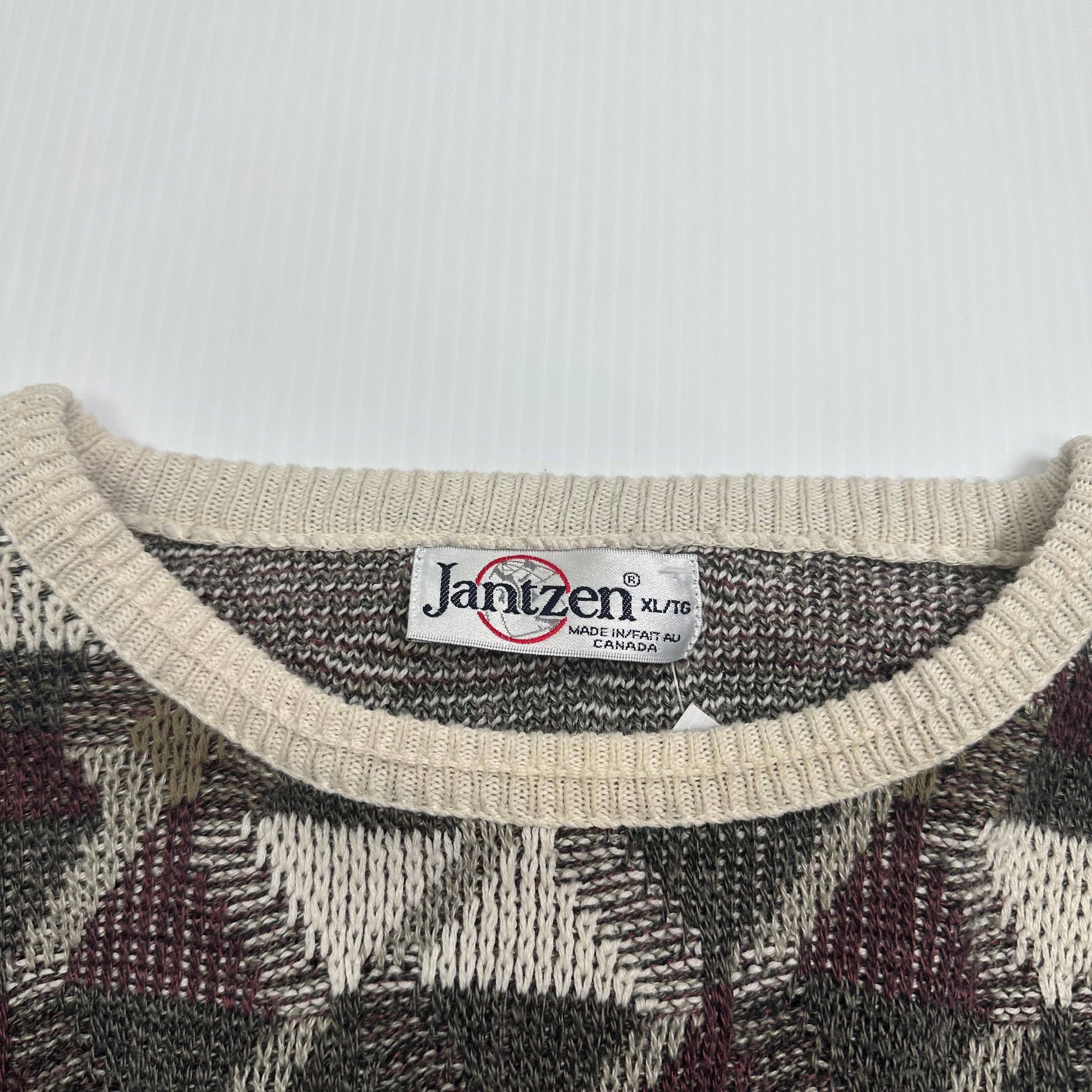 Vintage Jantzen 3D Pattern Knit Sweater XL