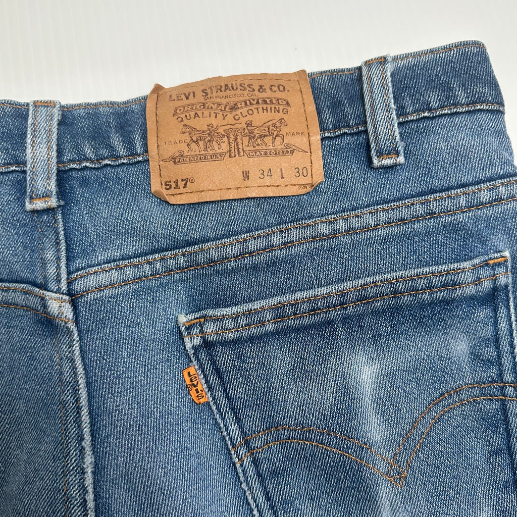 Vintage Levi's 517 Orange Tab Cutoff Shorts 32