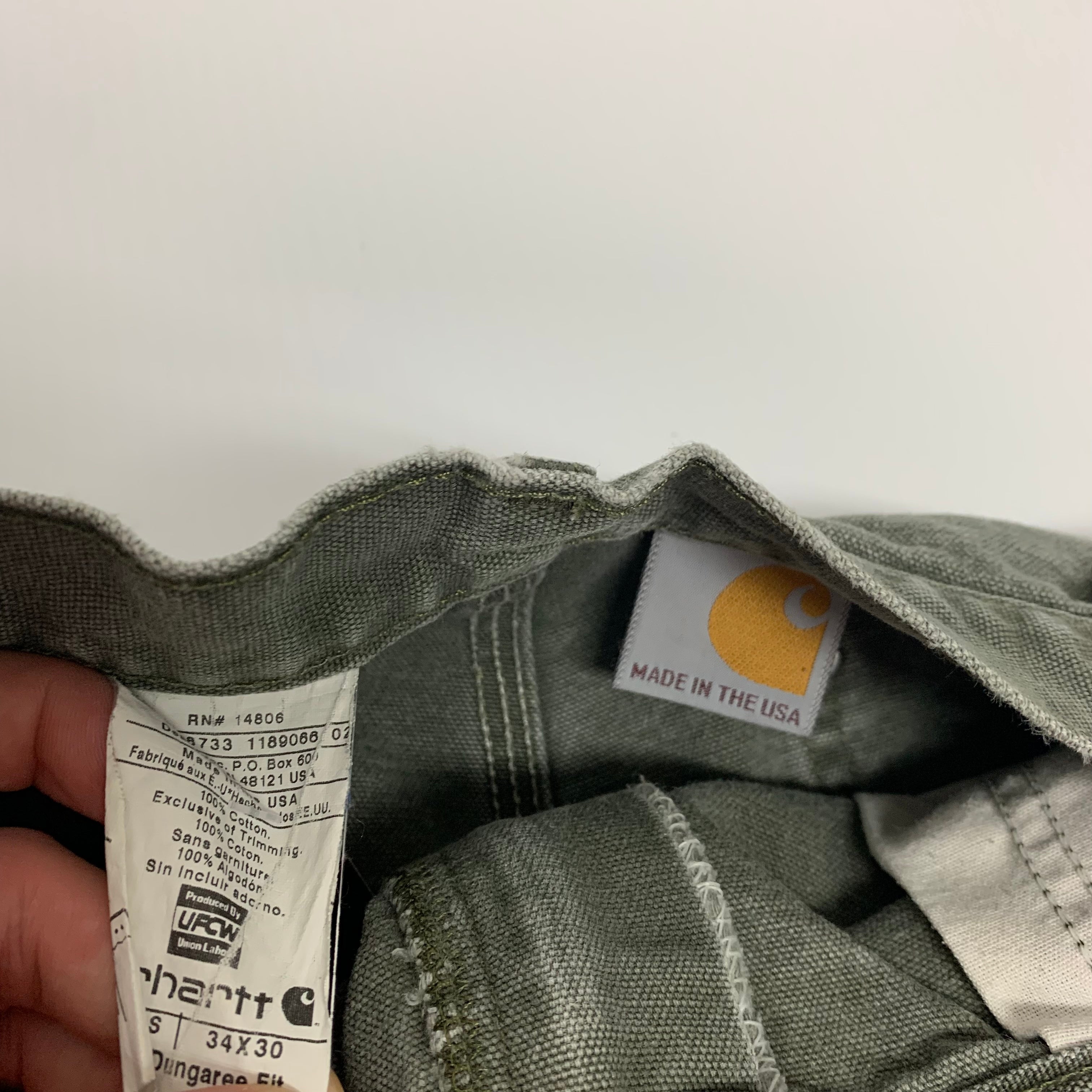 Carhartt Olive Double Knee Denim 34x30