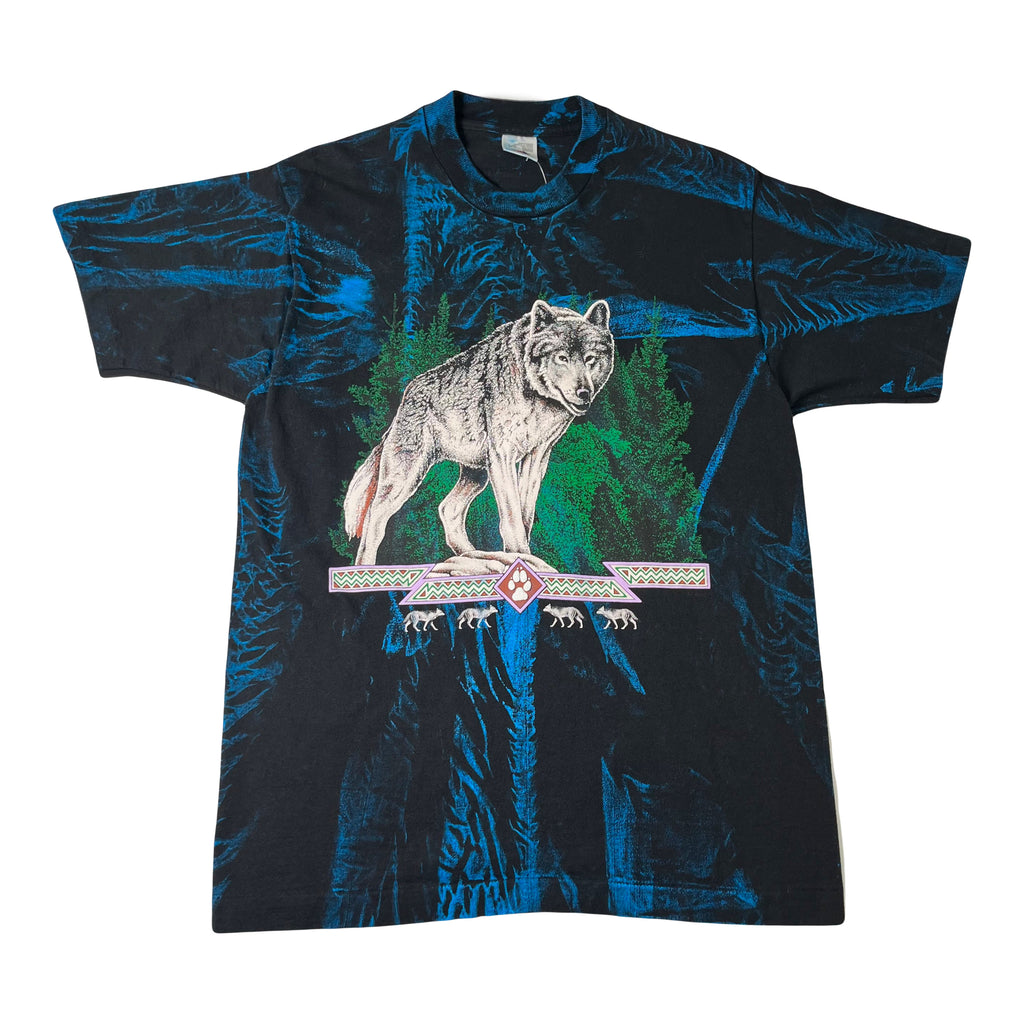 Vintage Wolf Graphic AOP Tee L