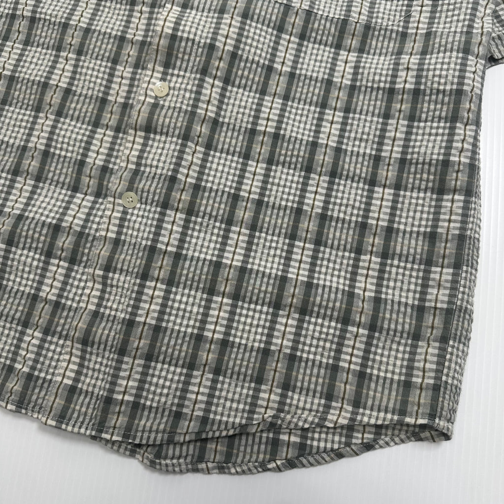 Ascot Lei Plaid Short Sleeve Button Up Shirt M