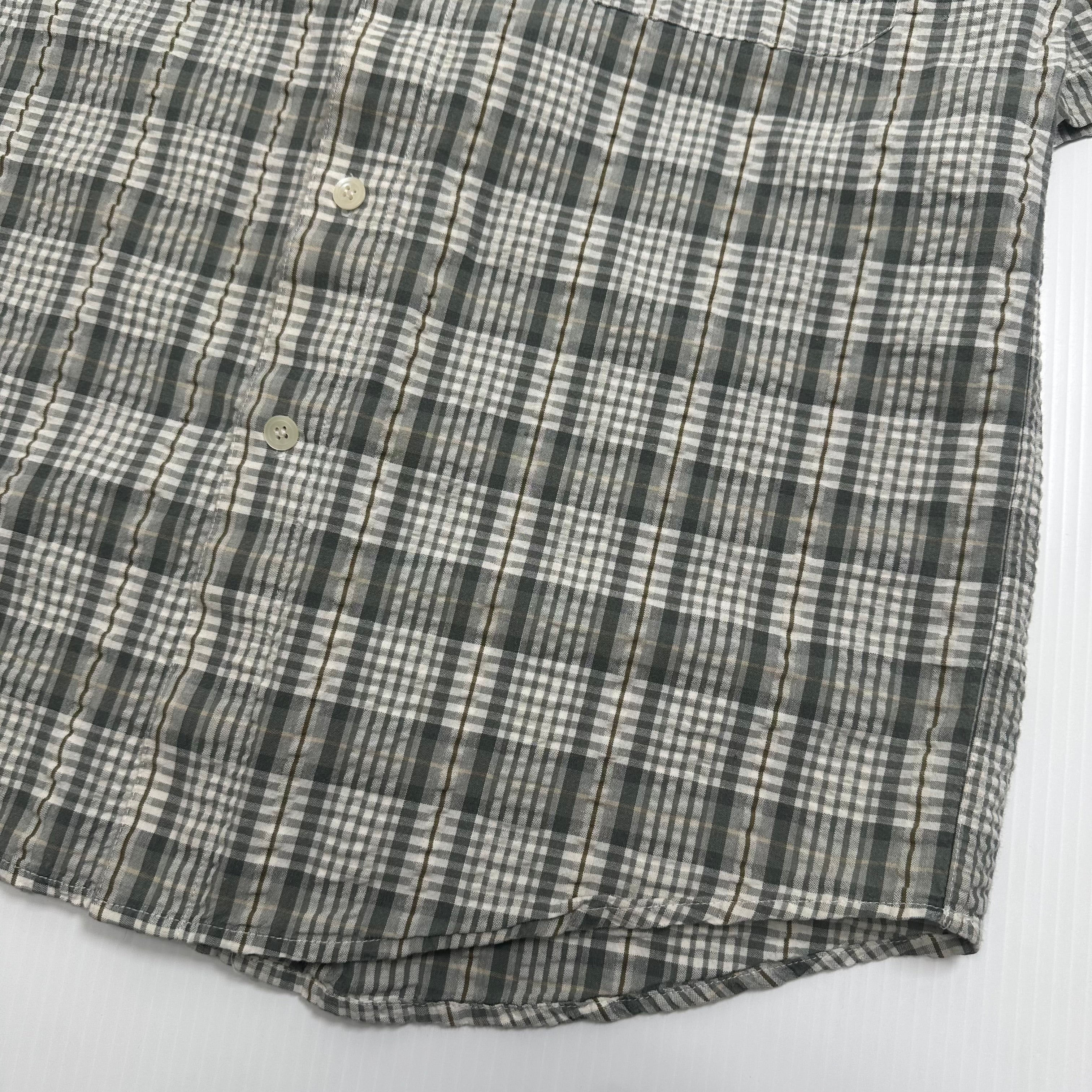 Ascot Lei Plaid Short Sleeve Button Up Shirt M