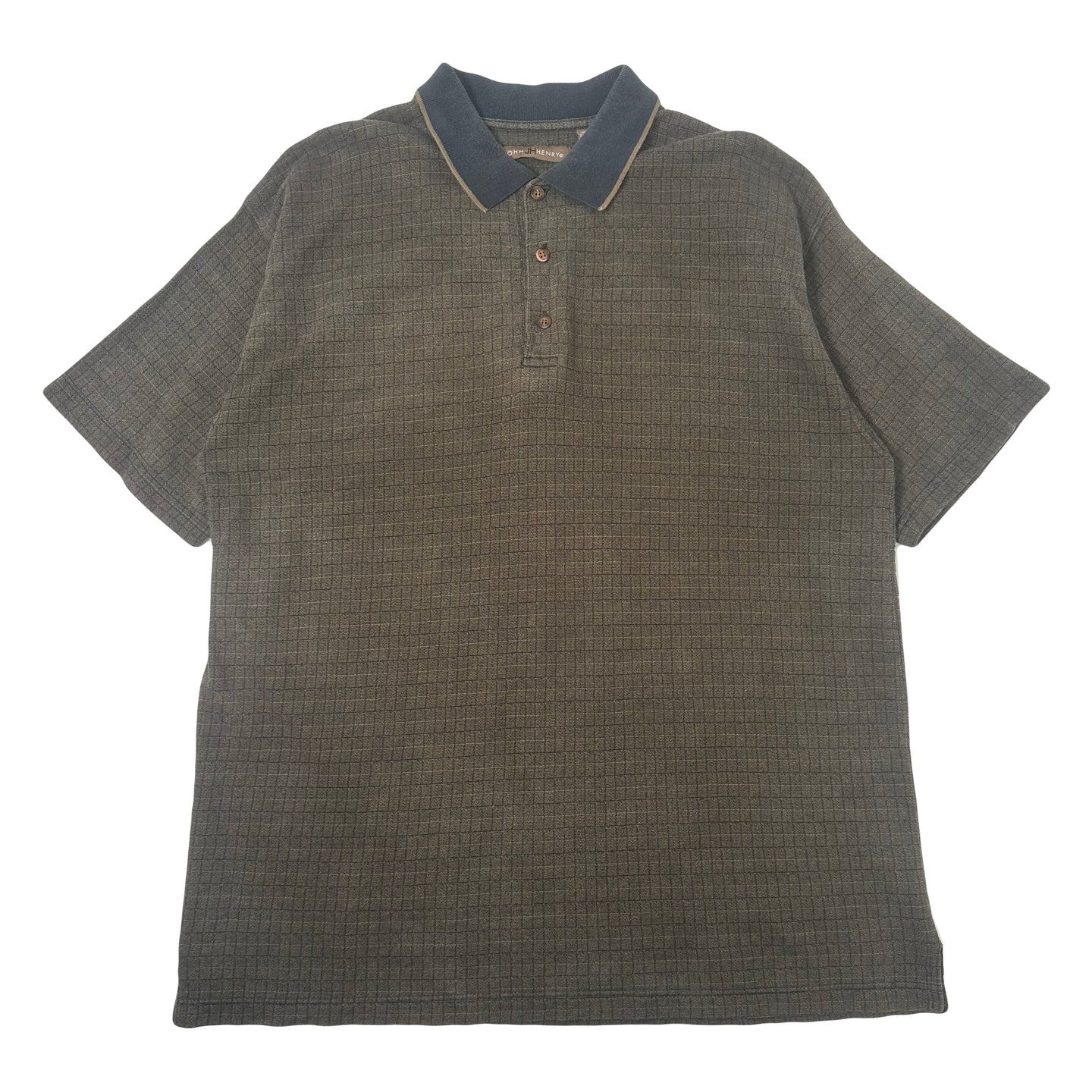 John Henry Grid Pattern Polo Shirt XLT