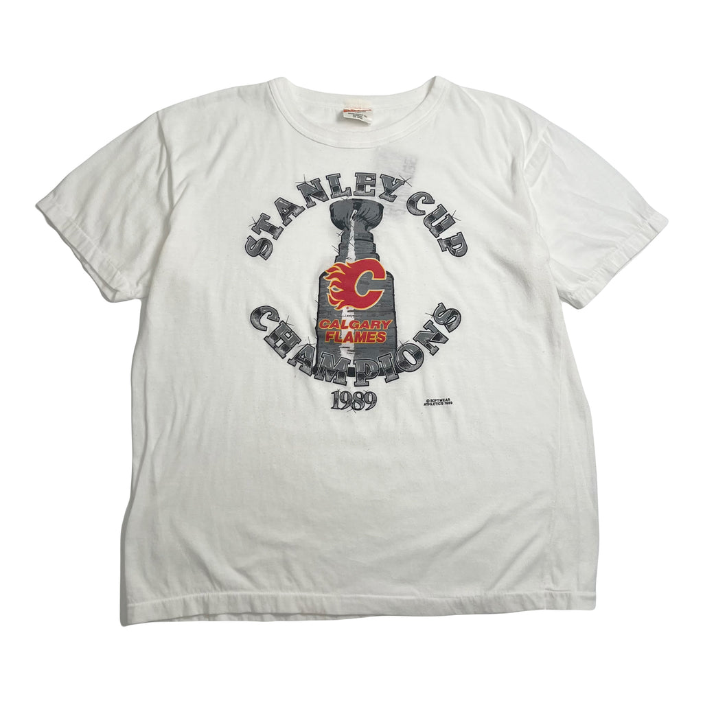 1989 Calgary Flames Stanley Cup Champions NHL Tee L