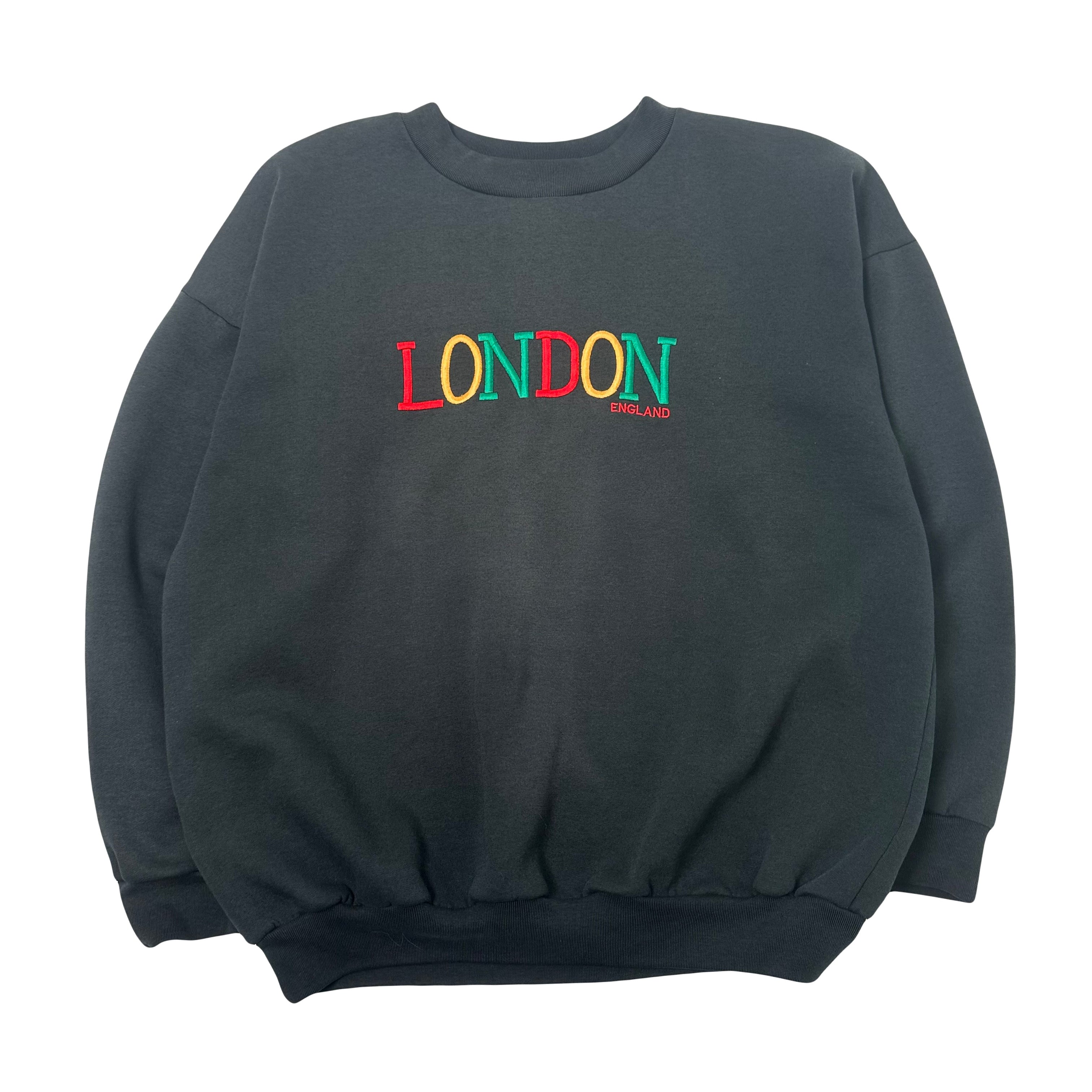 Vintage London England Embroidered Crewneck XL