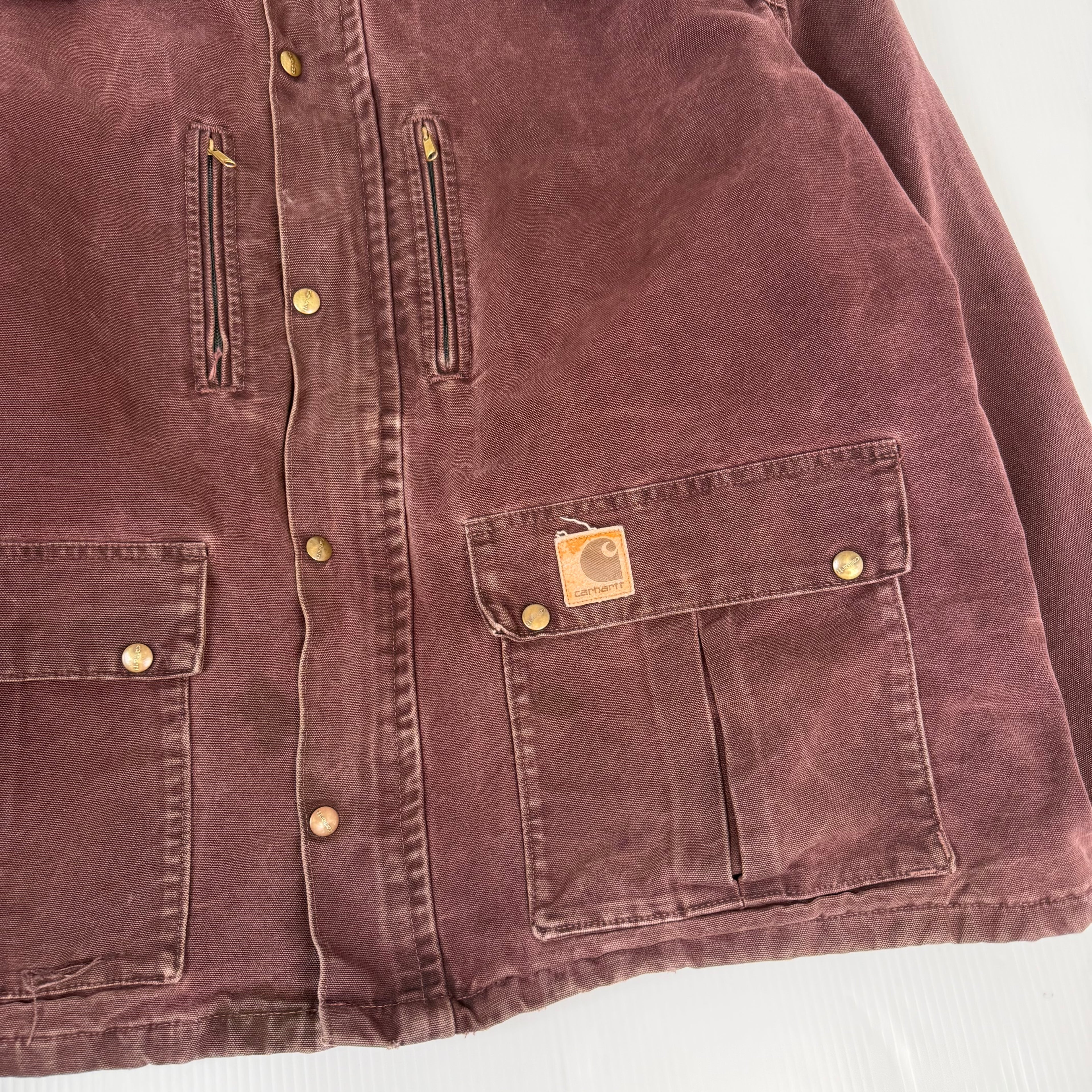 Vintage Carhartt Full Zip Blanket Lined Chore Jacket XXL