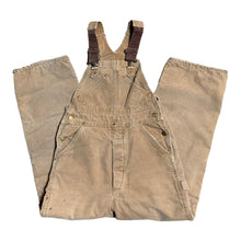 Load image into Gallery viewer, Vintage Faded Brown Carhartt Quilted Overalls 31x29
