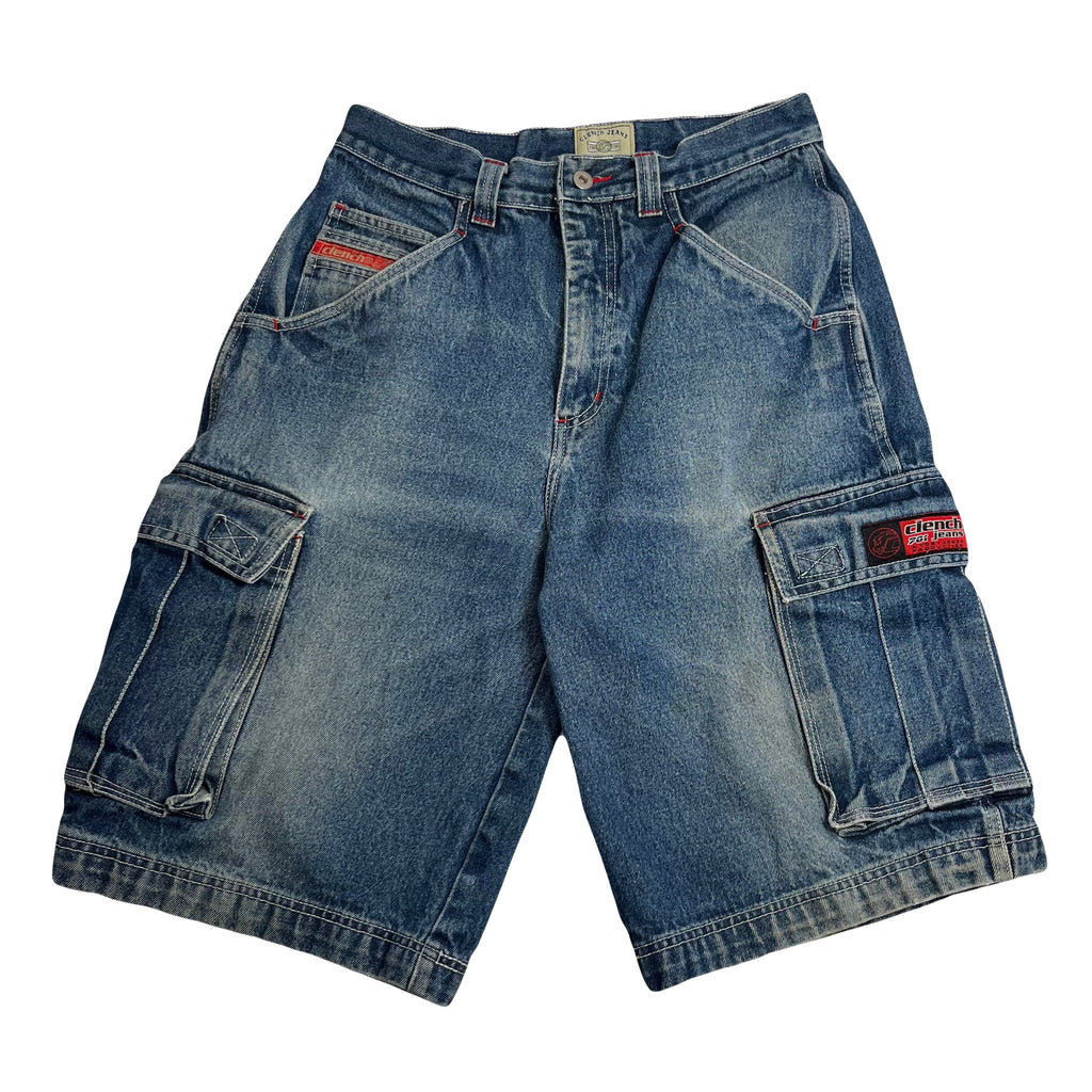 Clench Jeans Baggy Cargo Denim Shorts 32