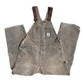 Vintage Faded Brown Carhartt Overalls 38x30