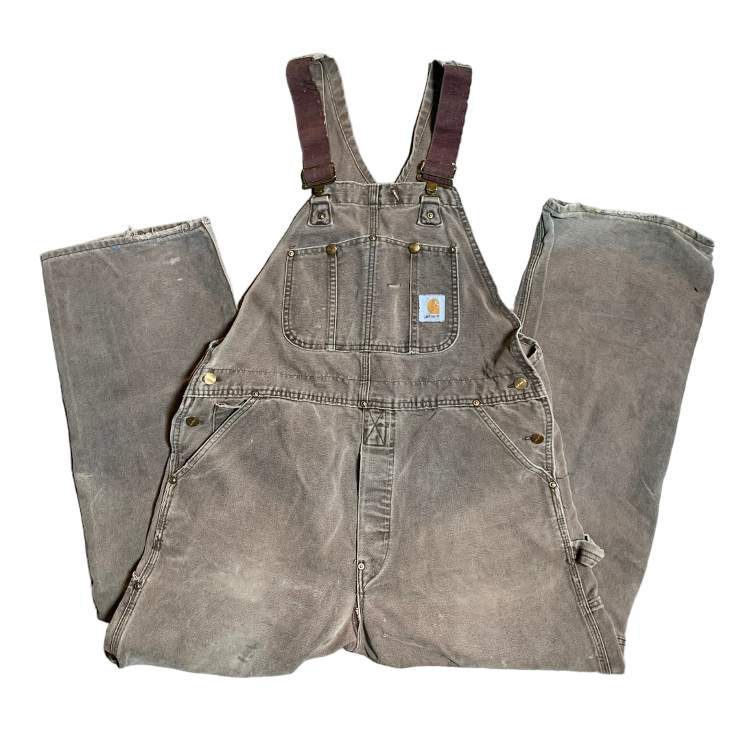 Vintage Faded Brown Carhartt Overalls 38x30