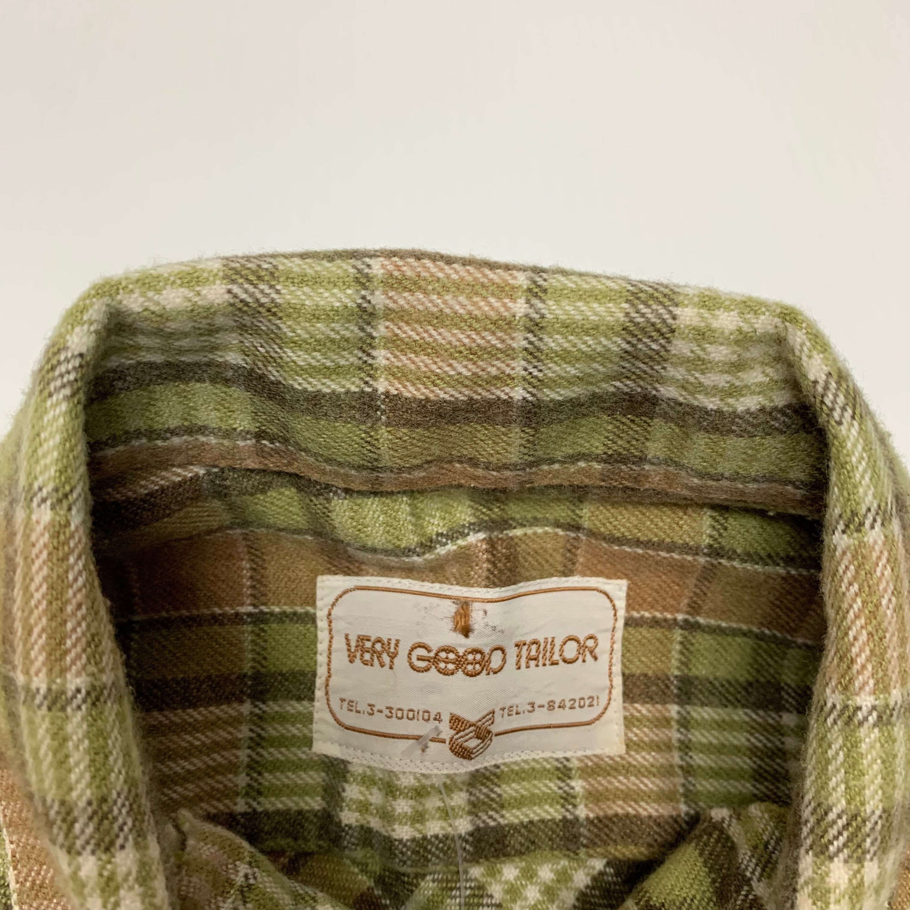 90s Plaid Green Button Up L