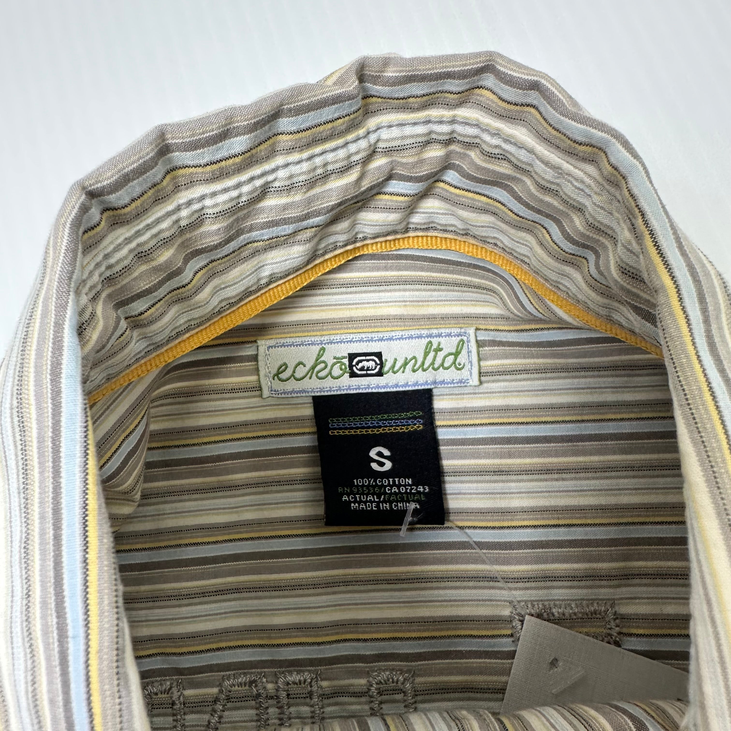 Y2K Ecko Unltd. Pinstripe Girls Button Up Shirt S