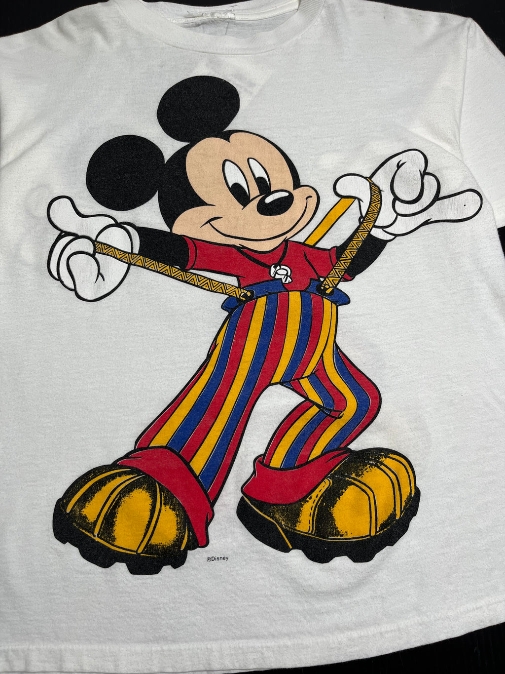 Vintage Disney Mickey Mouse Suspenders Tee M