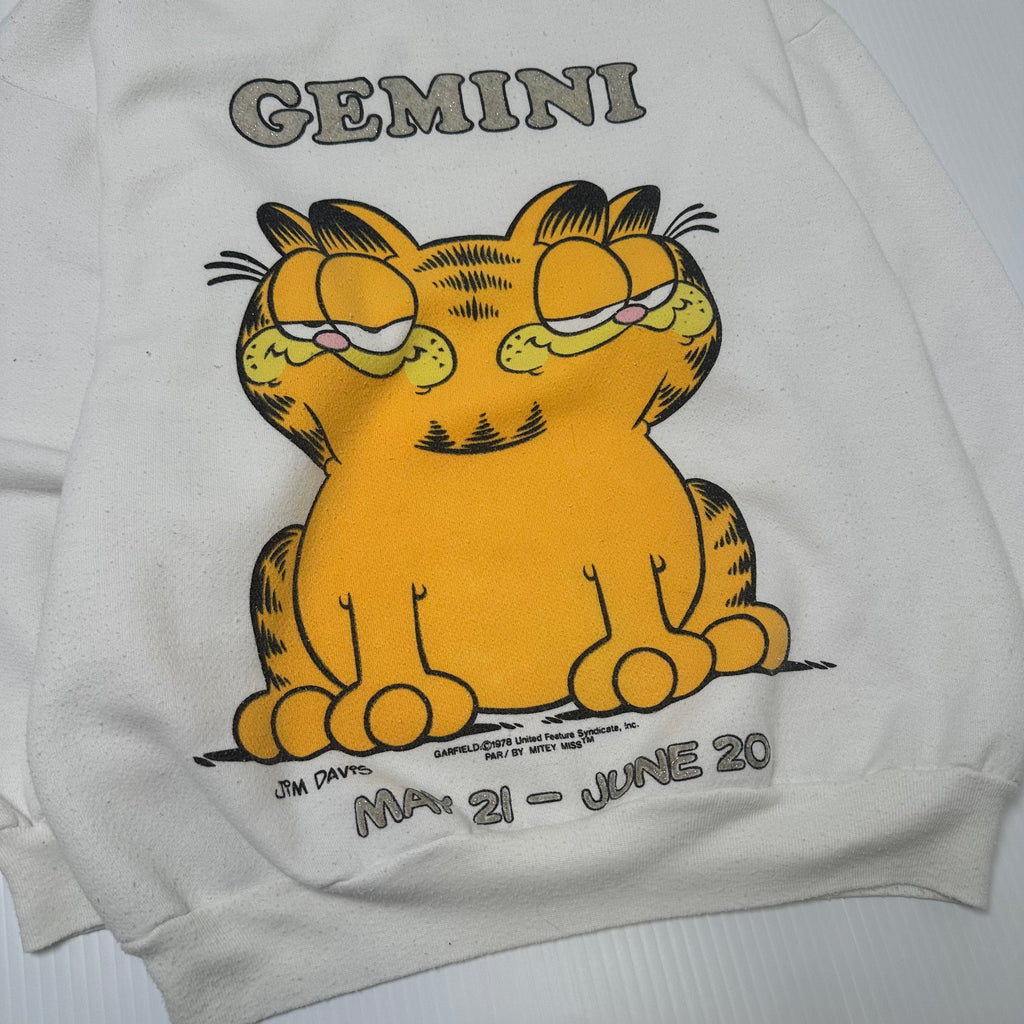 Vintage Garfield Gemini Star Sign Graphic Crewneck XS