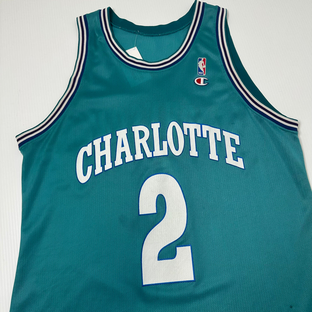 Vintage Champion Charlotte Hornets Johnson #2 NBA Jersey XL