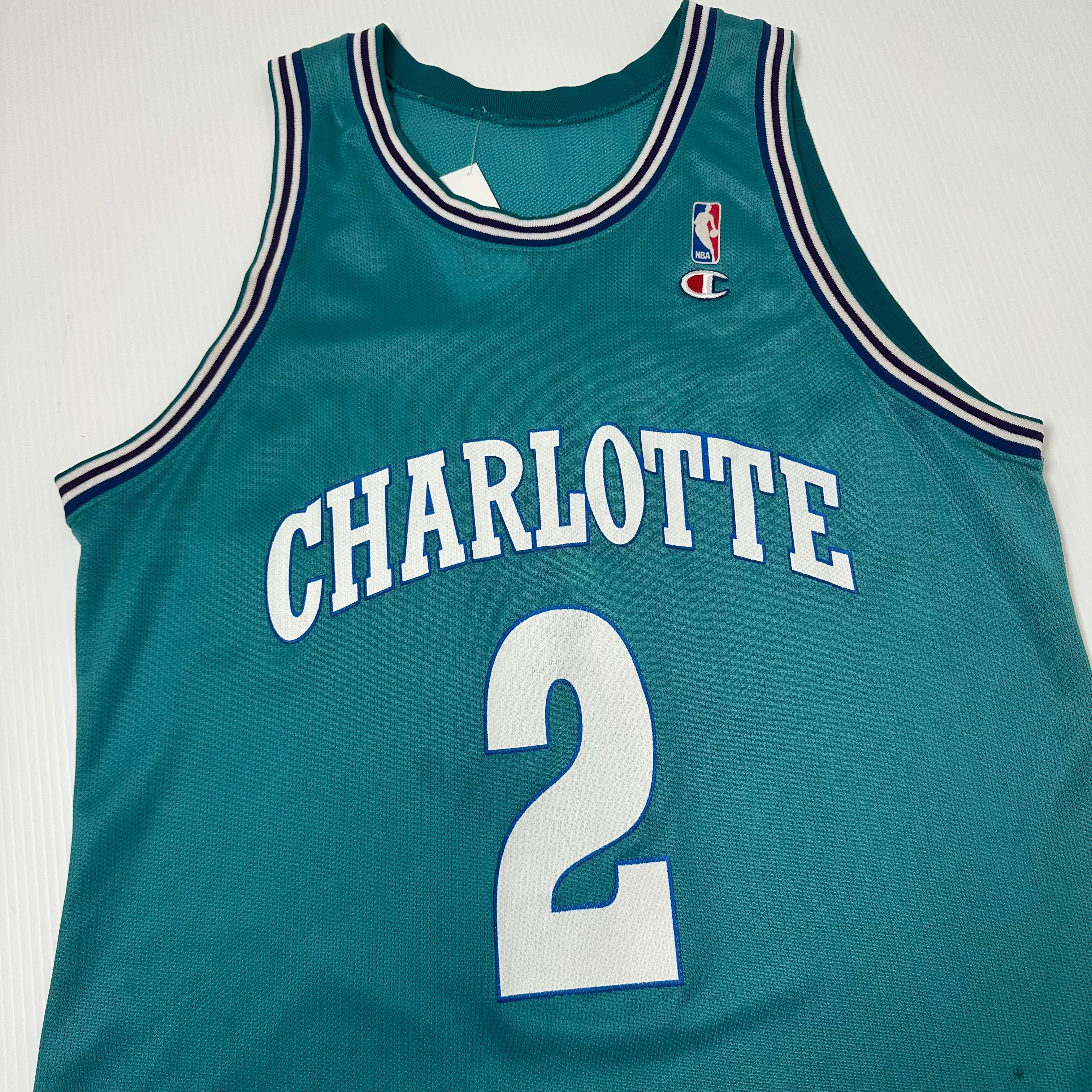 Vintage Champion Charlotte Hornets Johnson #2 NBA Jersey XL