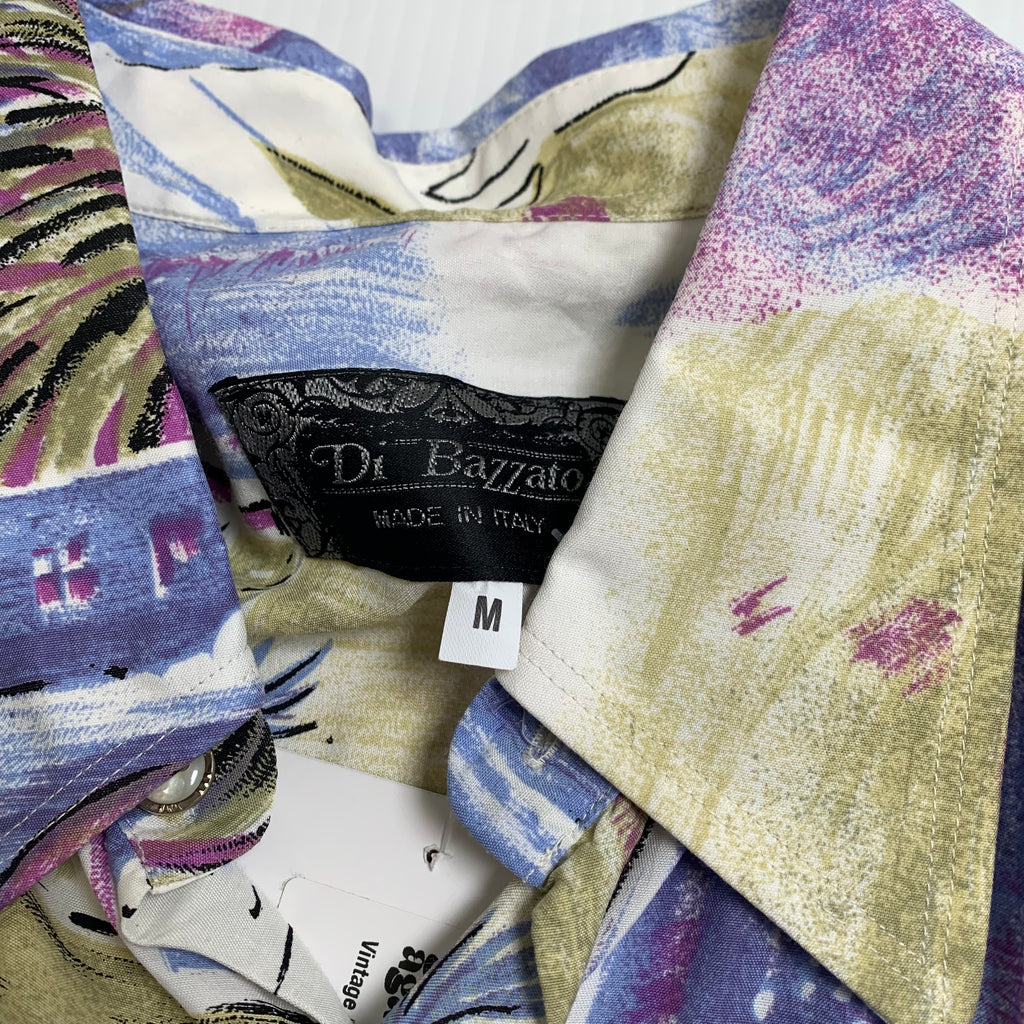 Vintage Di Bazzato Abstract Pattern Short Sleeve Button Up M