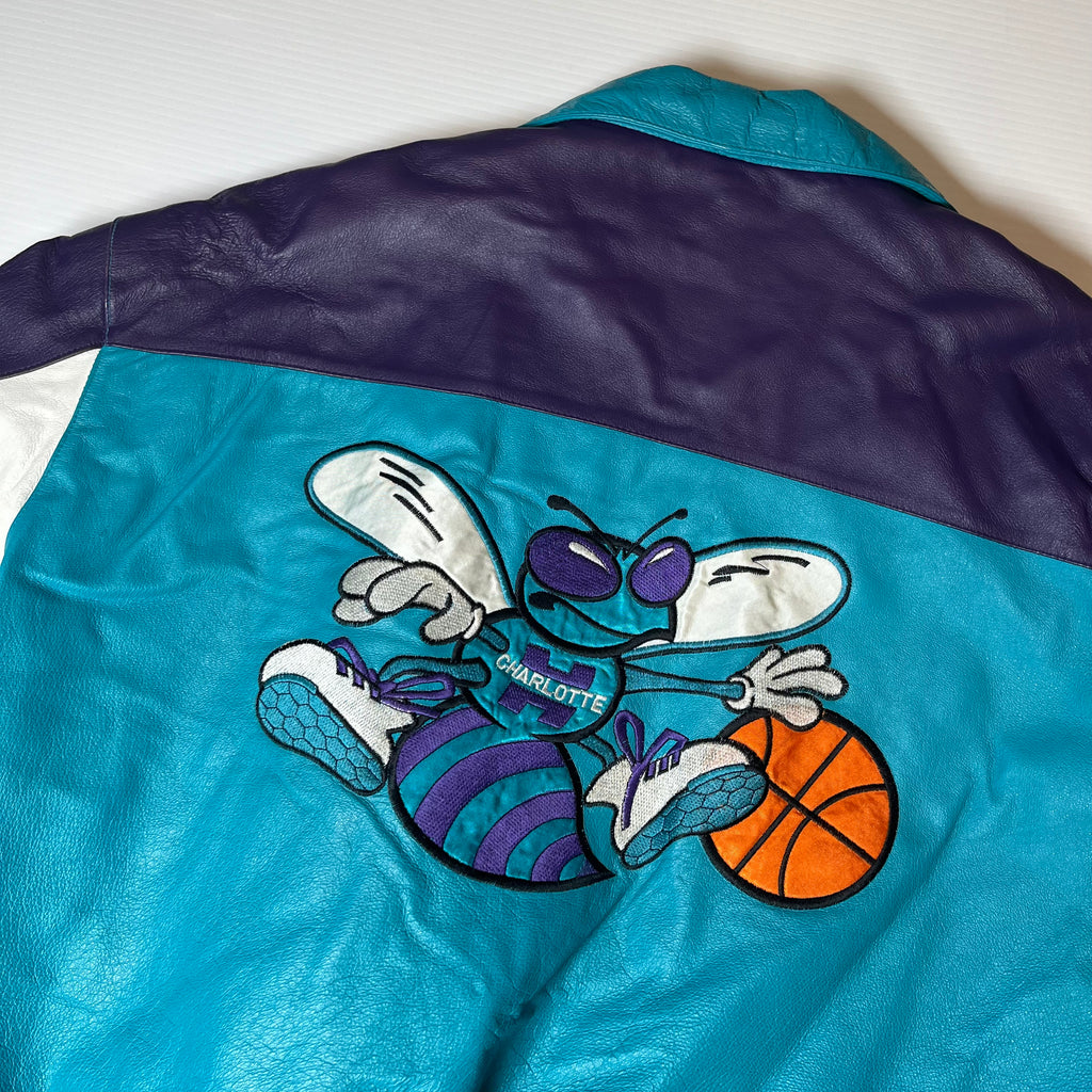 Vintage Fans Choice Charlotte Hornets Leather Jacket XL