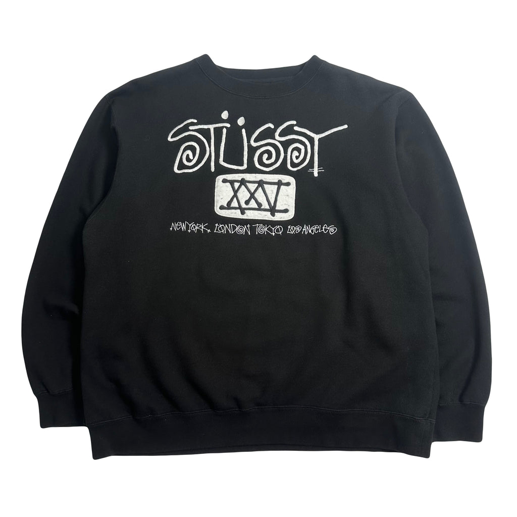 Stüssy XXV International Embroidered Crewneck XL