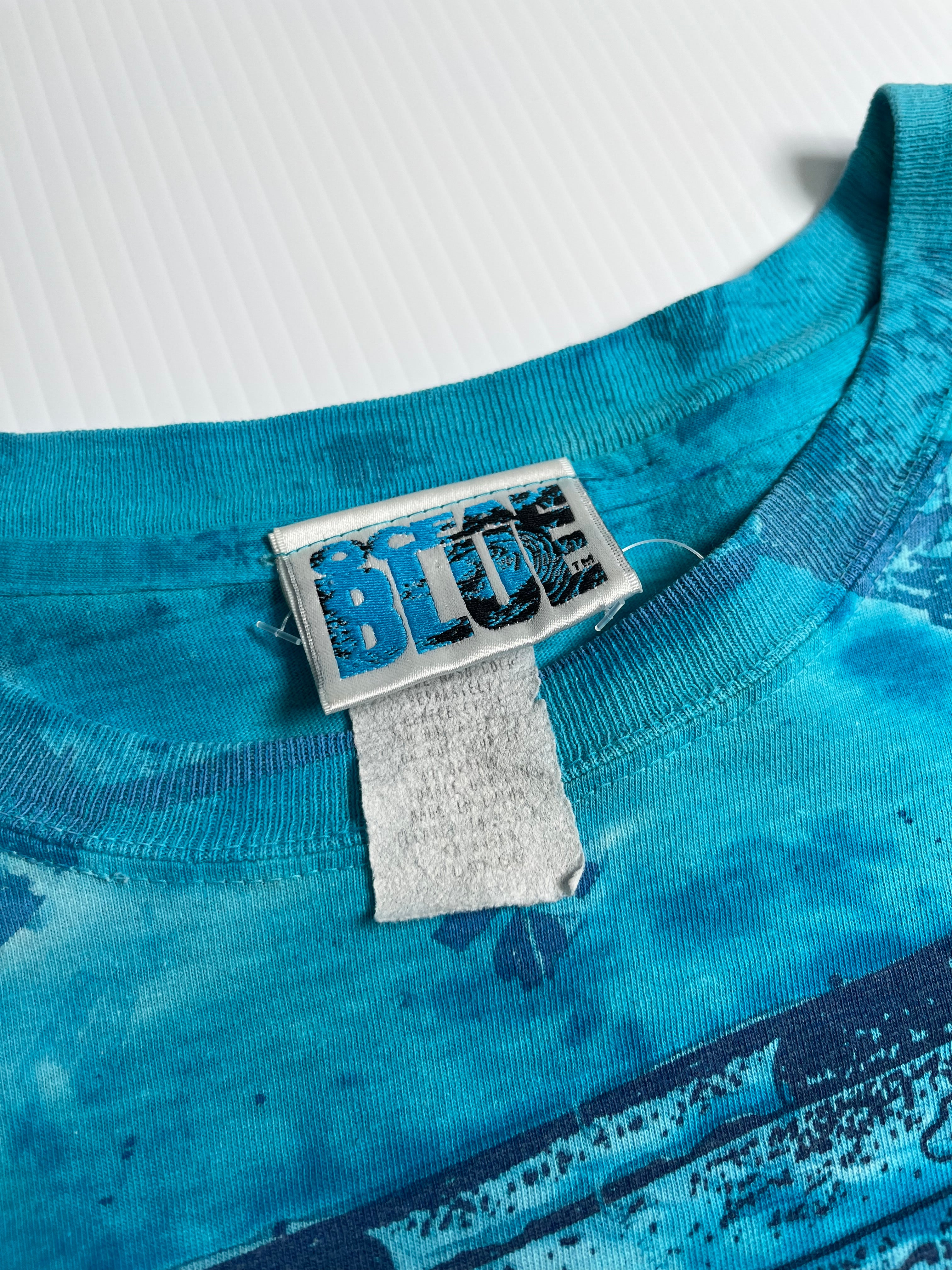 Vintage Ocean Blue AOP Tee L