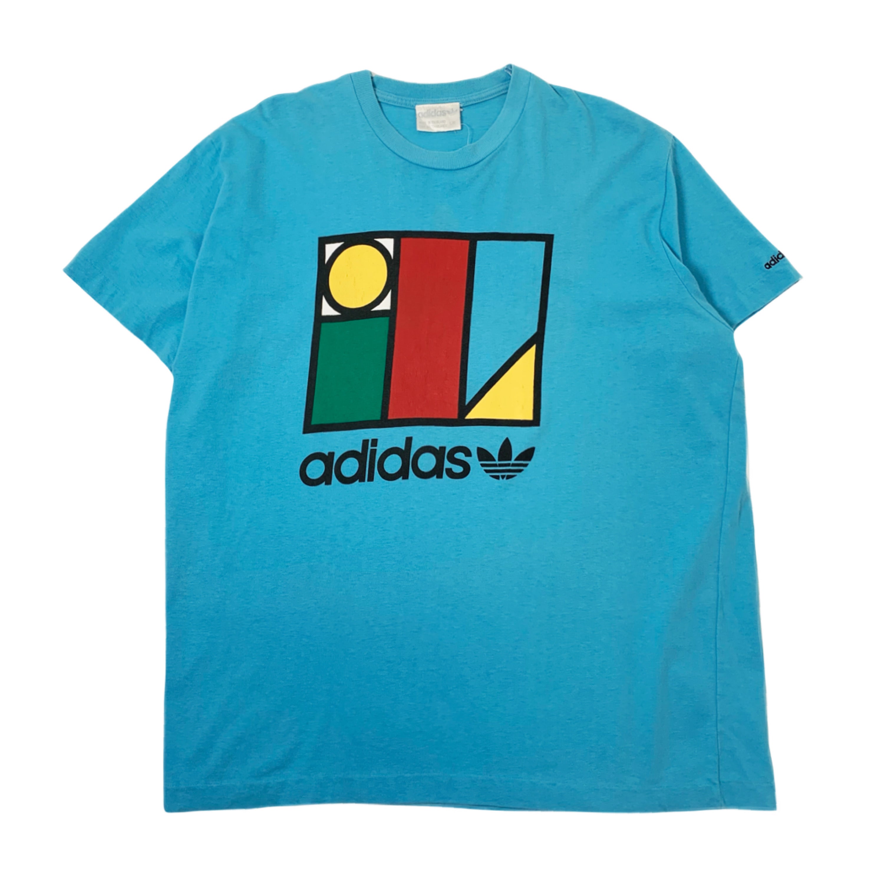 80s Adidas Geometric Graphic Tee L