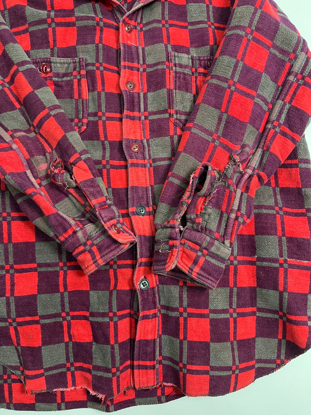 Vintage Champion Heavy Wool Distressed Flannel M