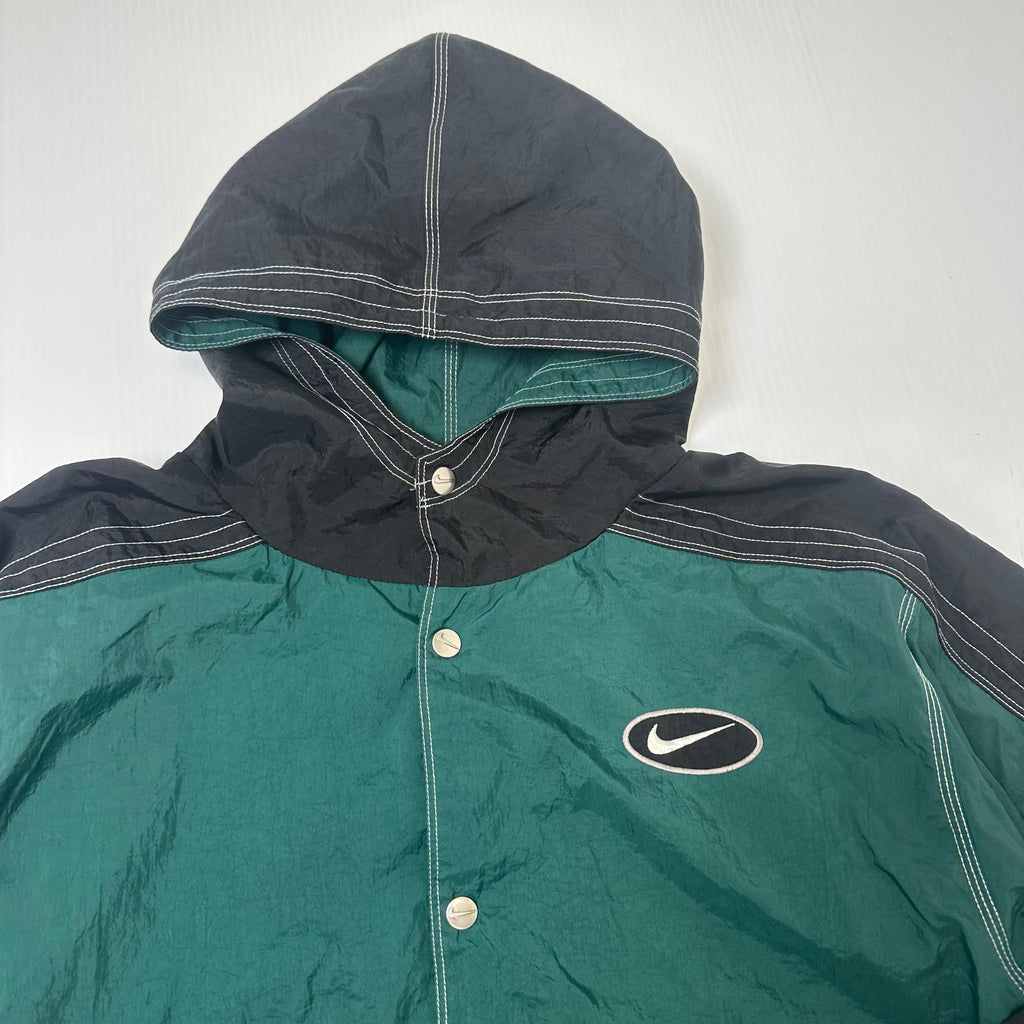 Vintage Nike Big Swoosh Button Up Windbreaker Jacket L