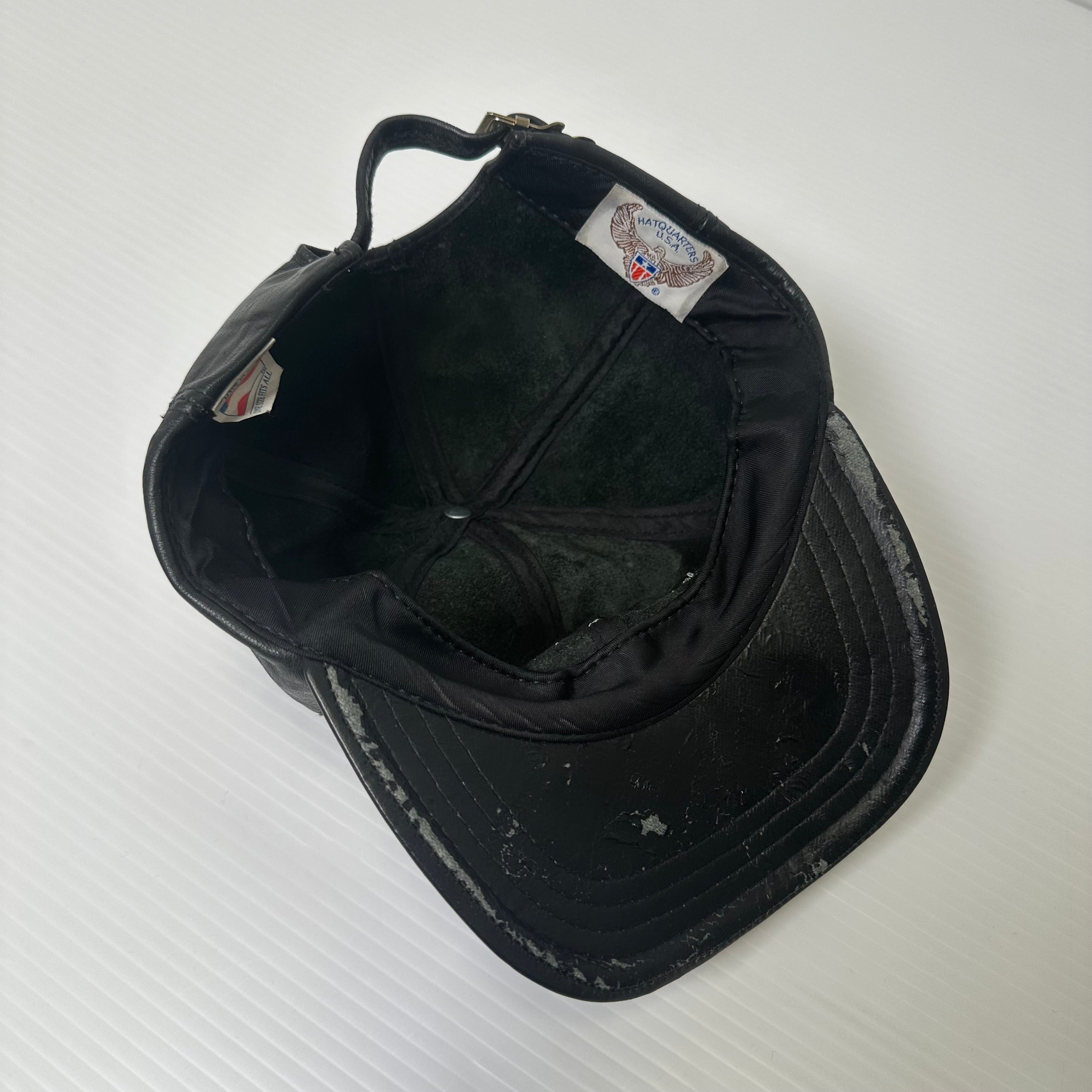 Vintage Marlboro Patch Leather Strapback Hat