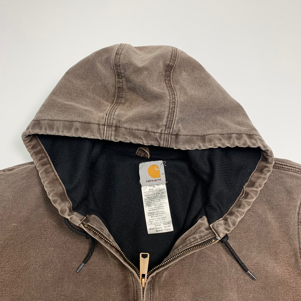Carhartt Faded Brown Hooded Jacket L