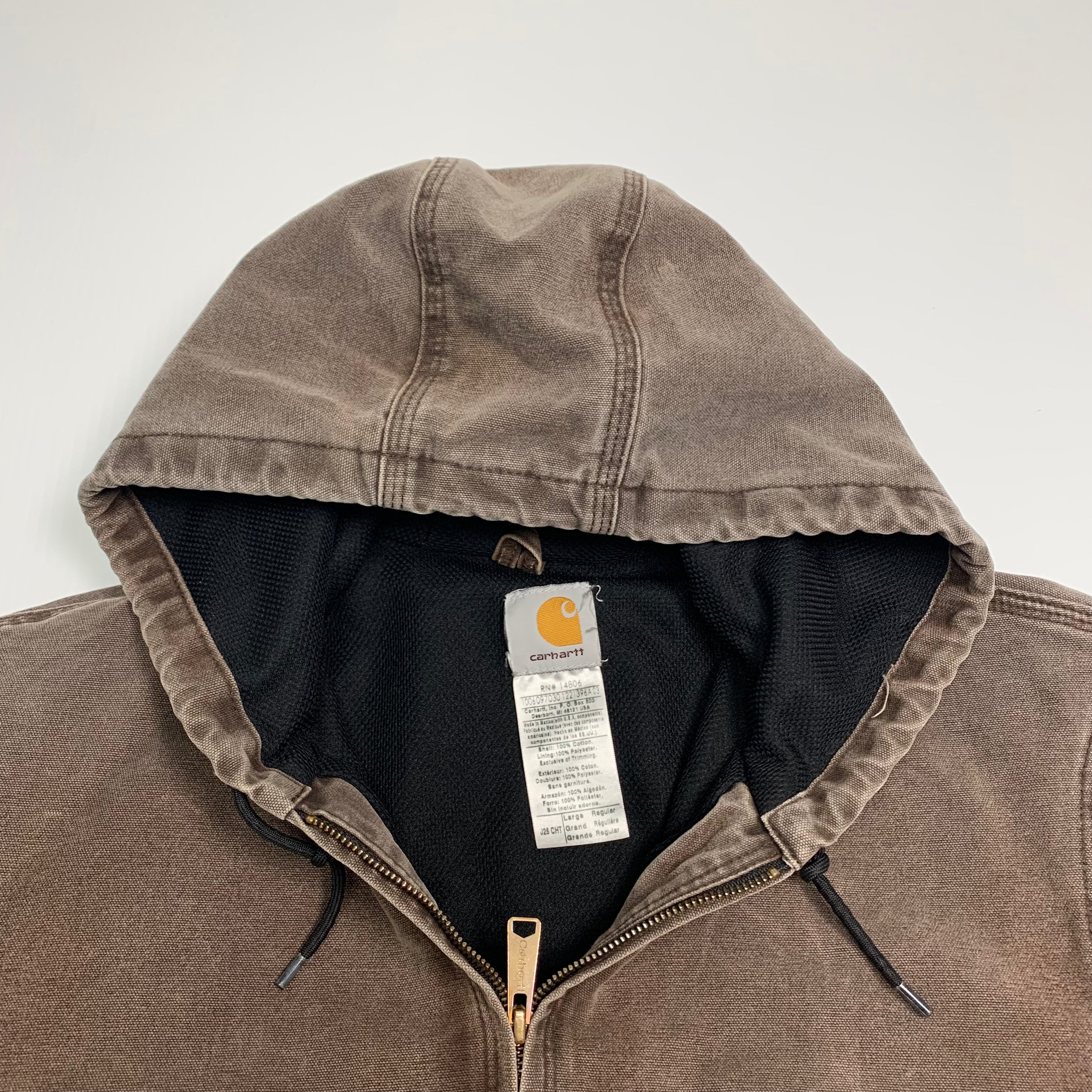 Carhartt Faded Brown Hooded Jacket L