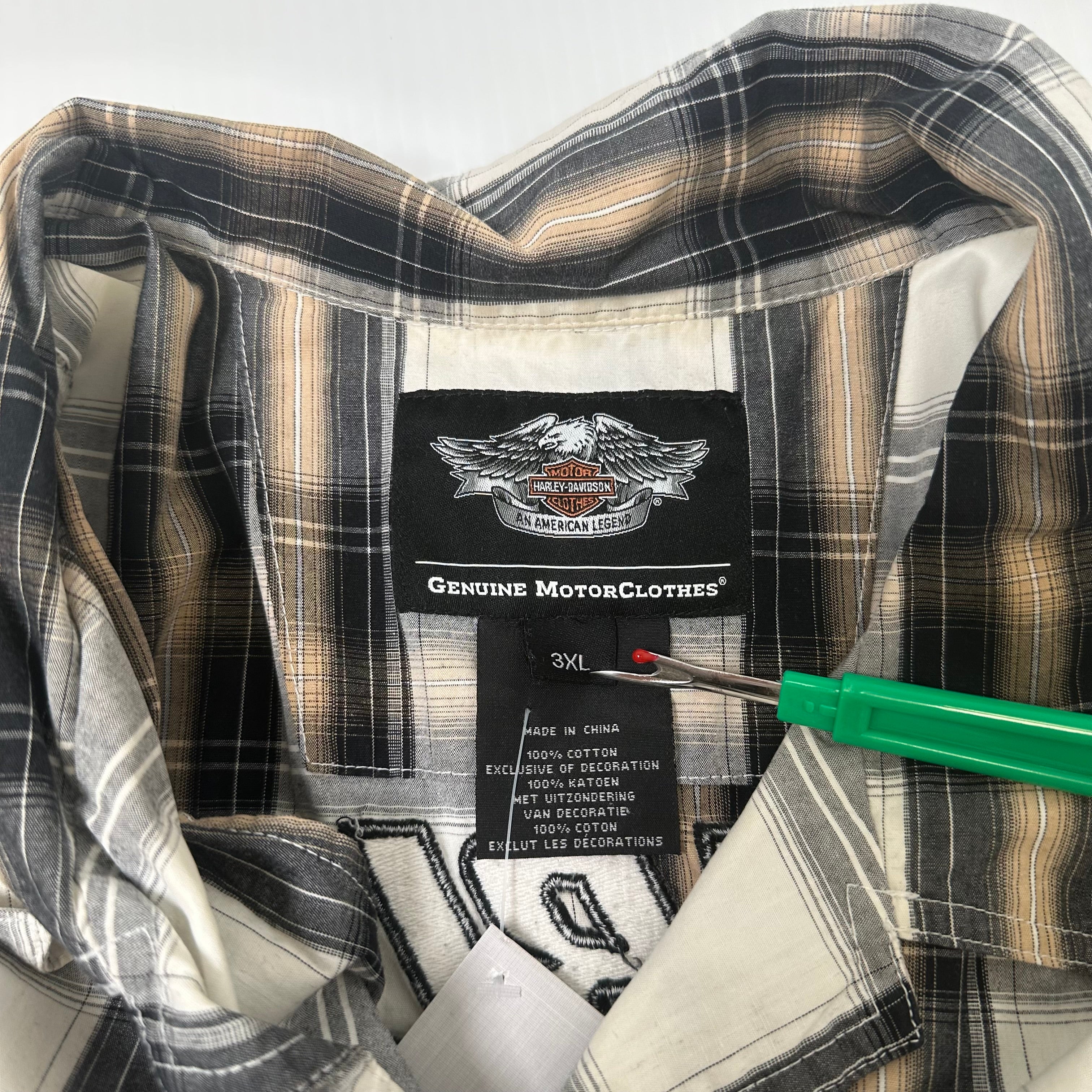 Harley Davidson Motors Plaid Short Sleeve Button Up 3XL