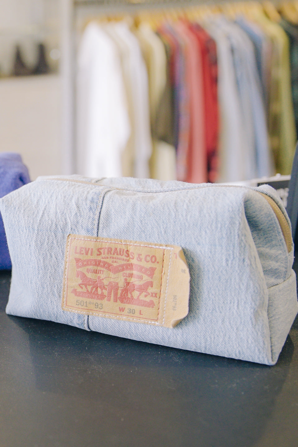Rework Levi’s Faded Denim Mini Travel Bag