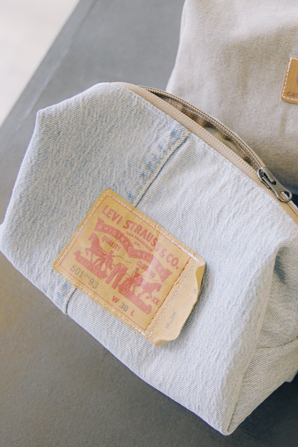 Rework Levi’s Faded Denim Mini Travel Bag