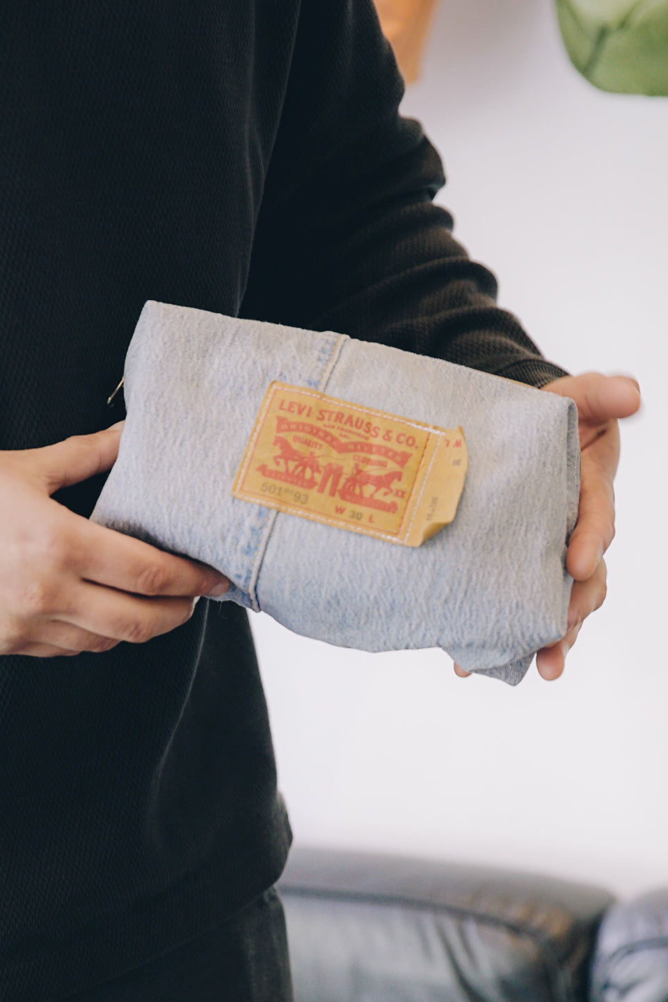 Rework Levi’s Faded Denim Mini Travel Bag