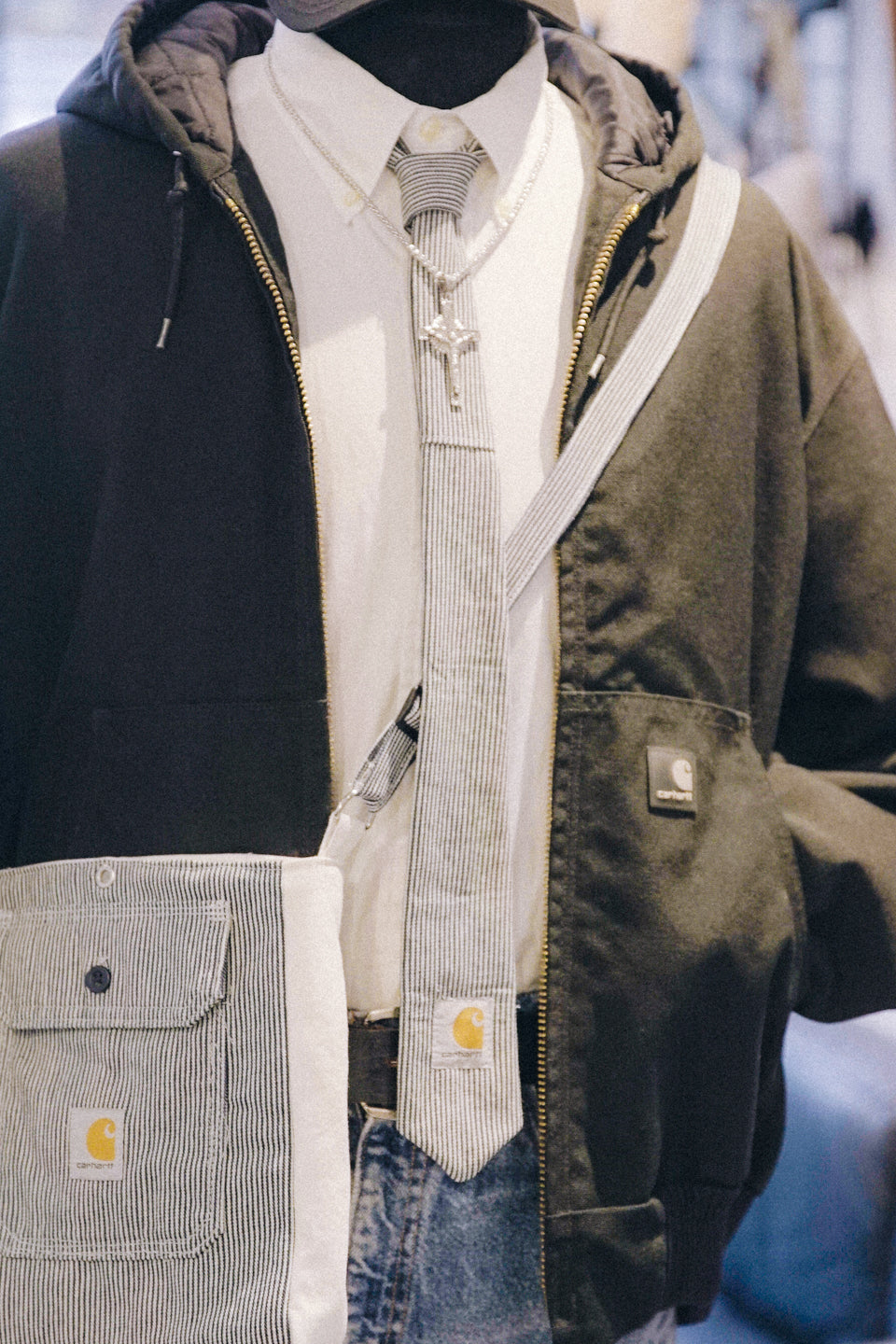 Rework Carhartt Hickory Pinstripe Necktie