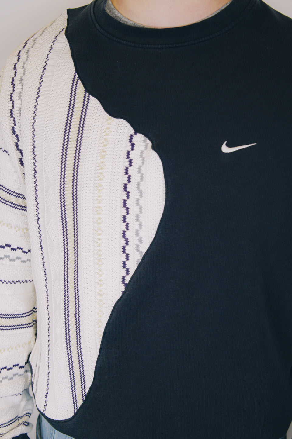 Rework Nike Mini Swoosh Knit Mashup Crewneck M