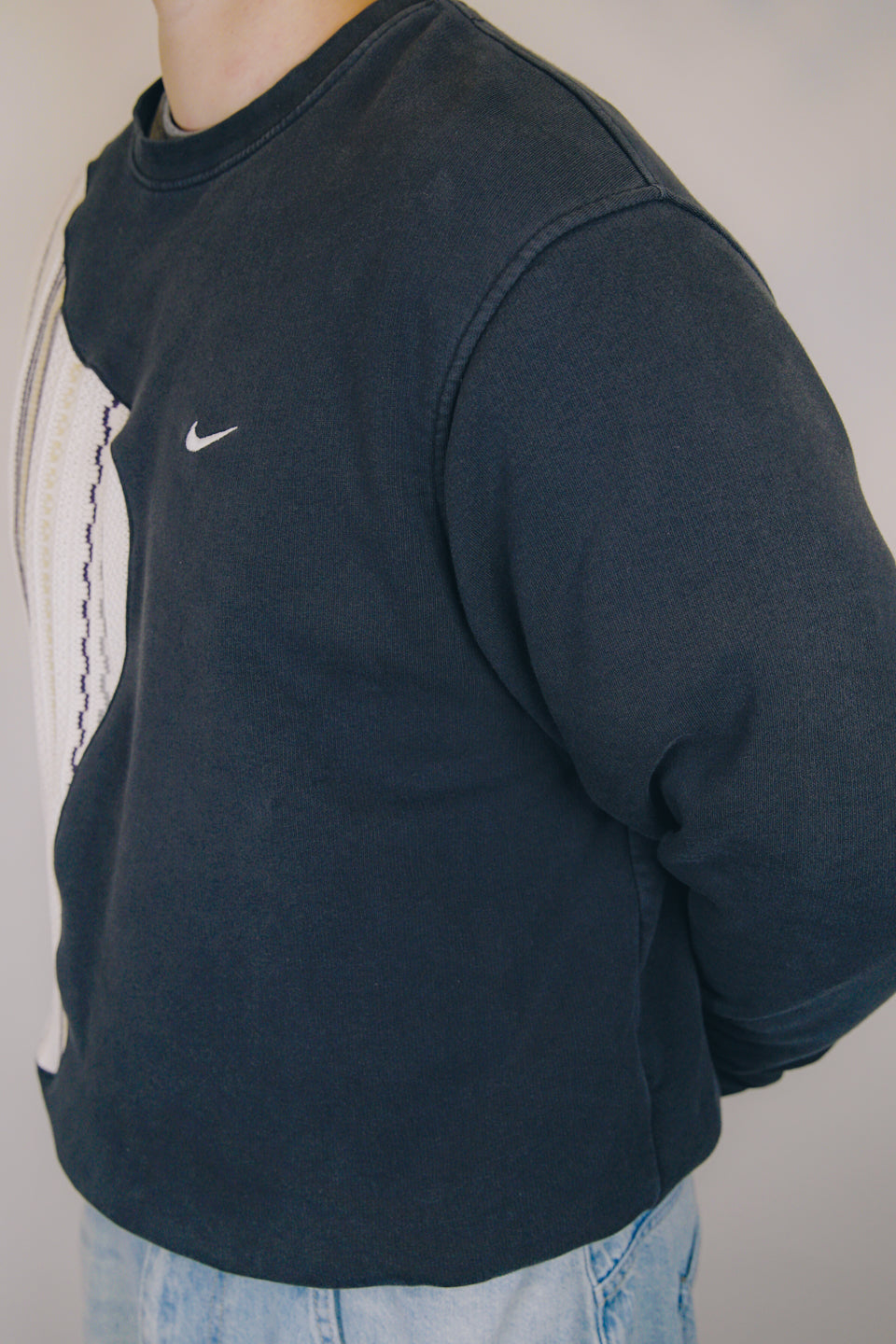 Rework Nike Mini Swoosh Knit Mashup Crewneck M