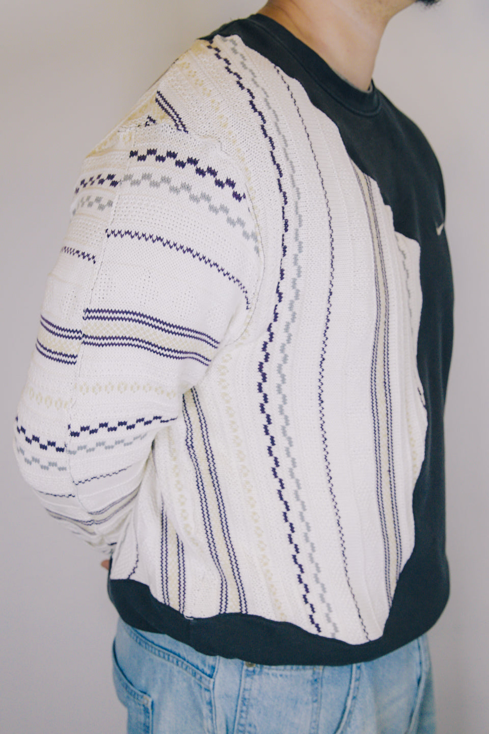 Rework Nike Mini Swoosh Knit Mashup Crewneck M