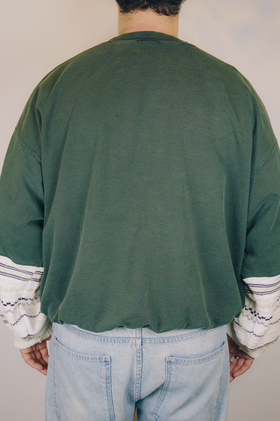 Rework Vintage Sweatshirt Knit Mashup Cropped XXL