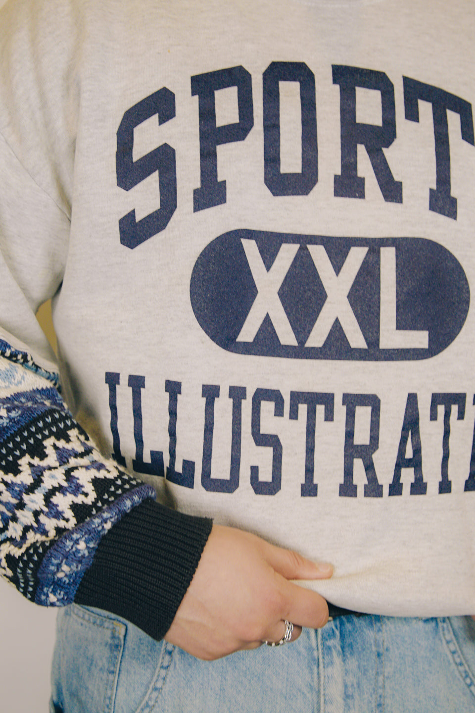 Rework Sports Illustrated Knit Mashup Sweatshirt XL
