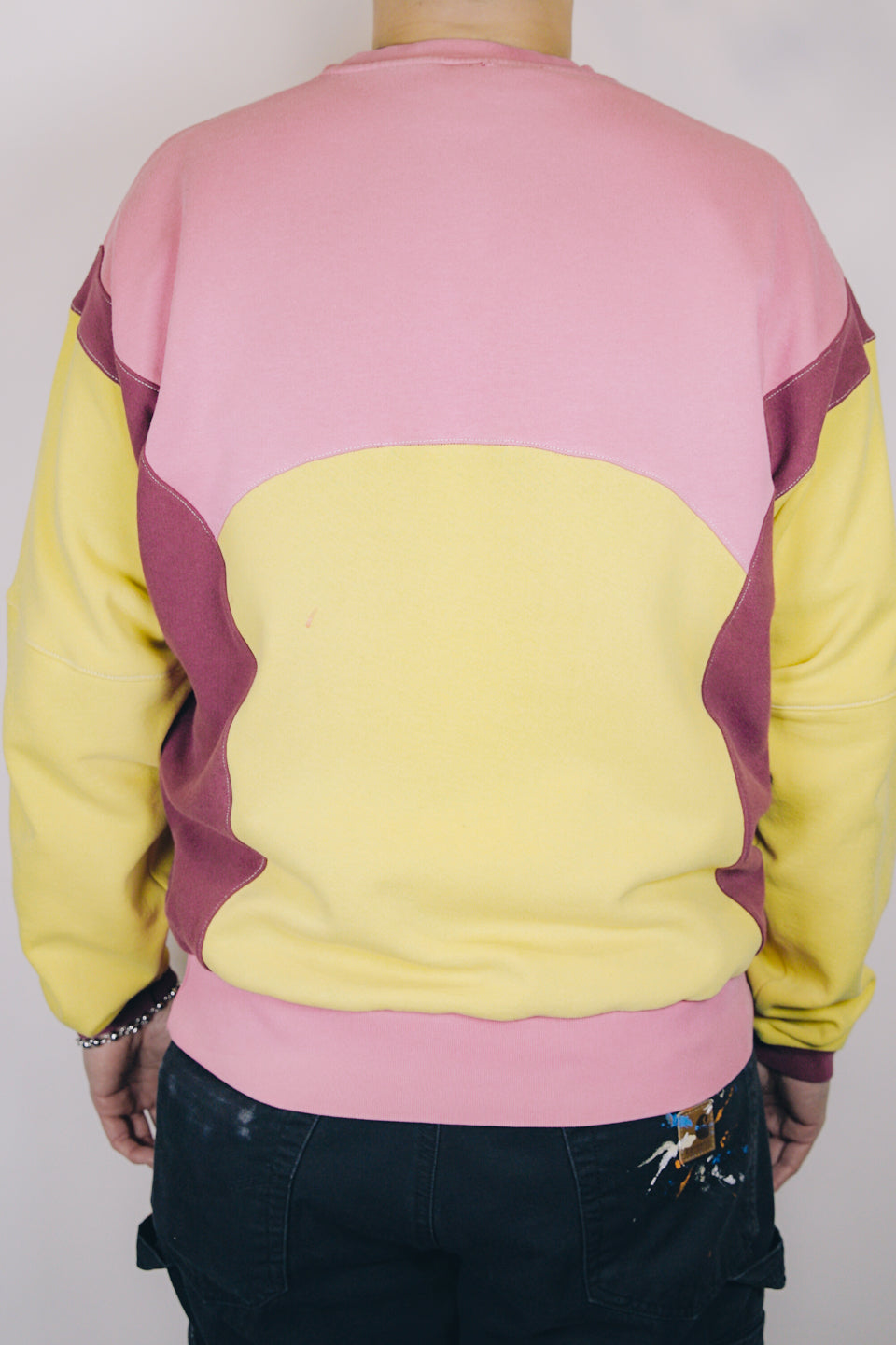 Rework Nike Sweatshirt Tri Colour Mashup Crewneck L