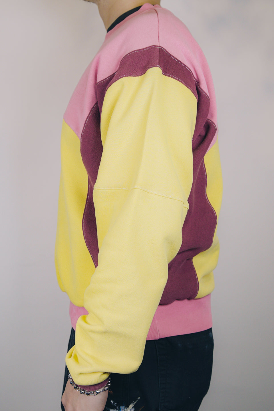 Rework Nike Sweatshirt Tri Colour Mashup Crewneck L