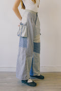 Rework Vintage Patchwork Flannel Pouch Pocket Flared Cargo Pants